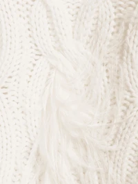 Wool And Cashmere Cable-Knit Sweater With Feathers