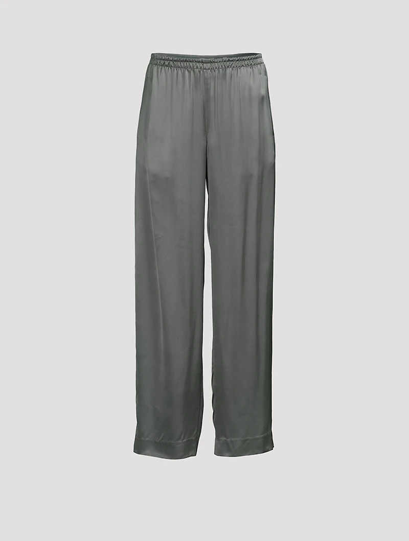 Drop-Waist Satin Trousers