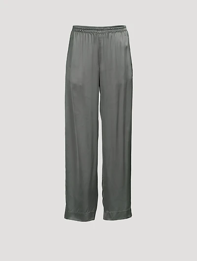 Drop-Waist Satin Trousers