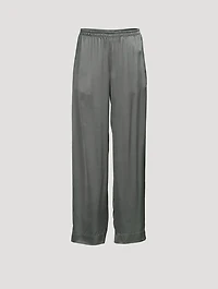 Drop-Waist Satin Trousers