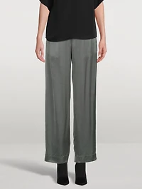 Drop-Waist Satin Trousers