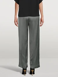 Drop-Waist Satin Trousers