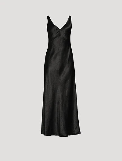 V-Neck Long Slip Dress