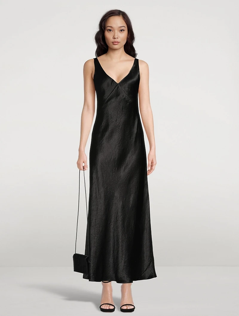 V-Neck Long Slip Dress