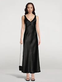 V-Neck Long Slip Dress
