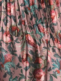 Berry Blooms Pleated Midi Shirt Dress