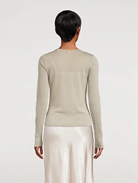 Layered Shimmer Jersey Long-Sleeve Top
