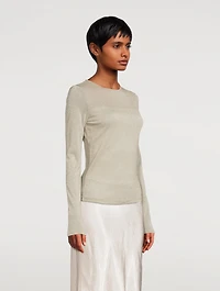 Layered Shimmer Jersey Long-Sleeve Top