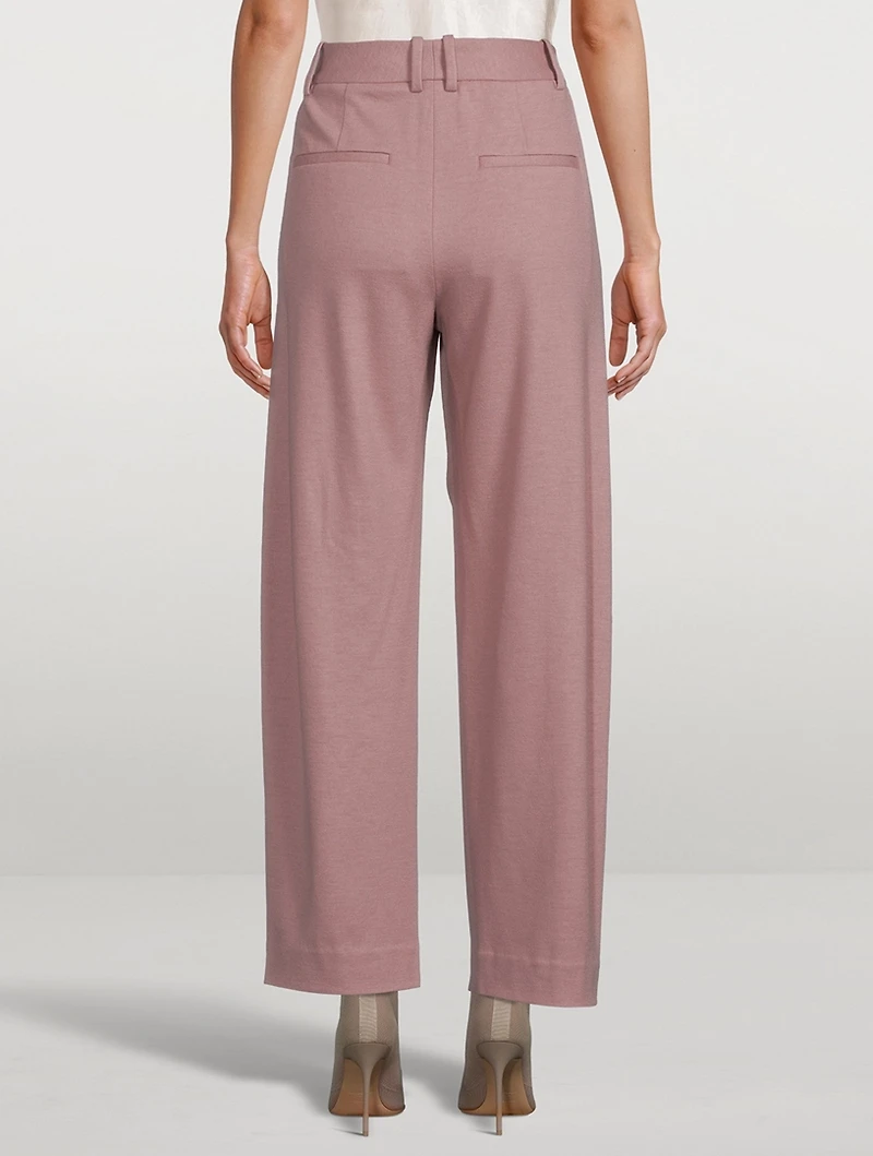 Wide-Leg Pleated Trousers