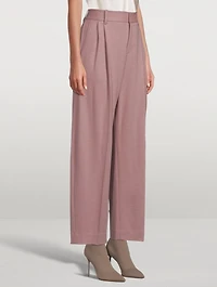 Wide-Leg Pleated Trousers