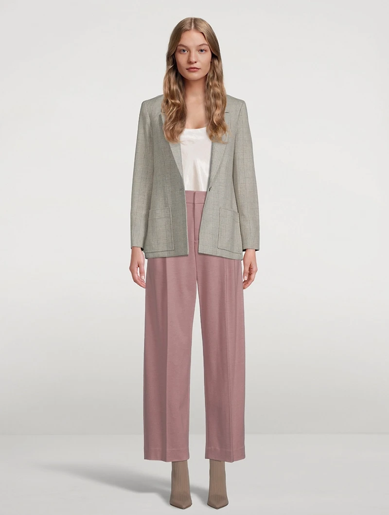 Wide-Leg Pleated Trousers