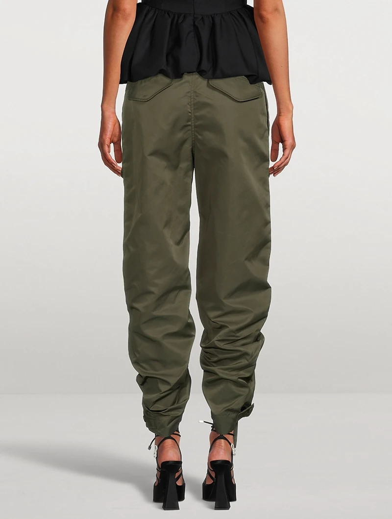 Adjustable Satin Cargo Trousers