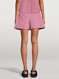 Cotton Shorts Gingham Print