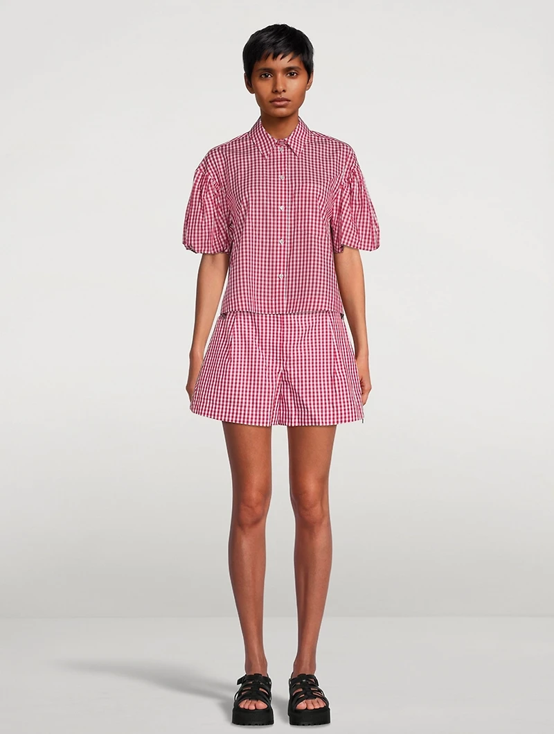 Cotton Shorts Gingham Print