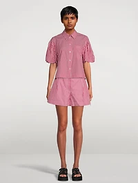 Cotton Shorts Gingham Print
