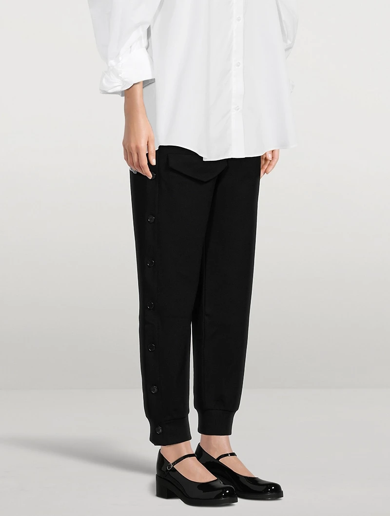 Buttoned-Trimmed Joggers