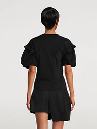 Ruffled Puff-Sleeve T-Shirt