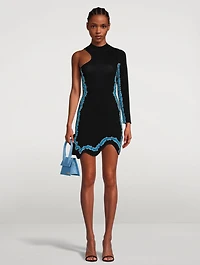 Manta Wavy One-Sleeve Mini Dress