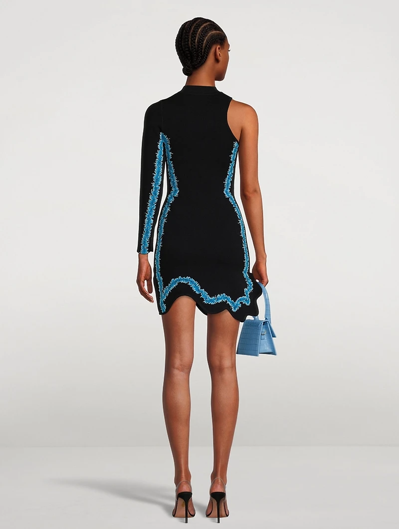 Manta Wavy One-Sleeve Mini Dress