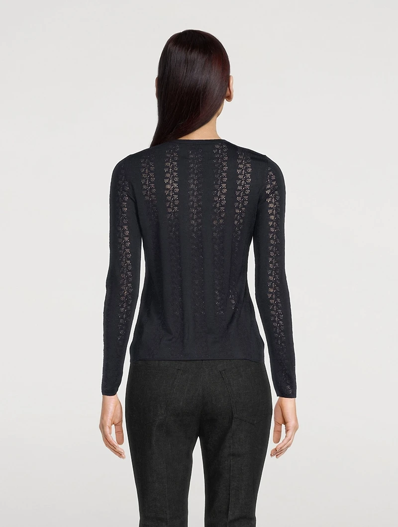 Wool Silk Lace Sweater