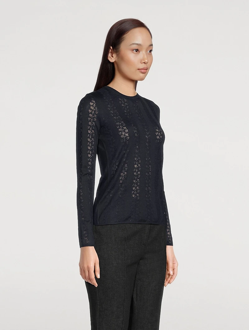 Wool Silk Lace Sweater