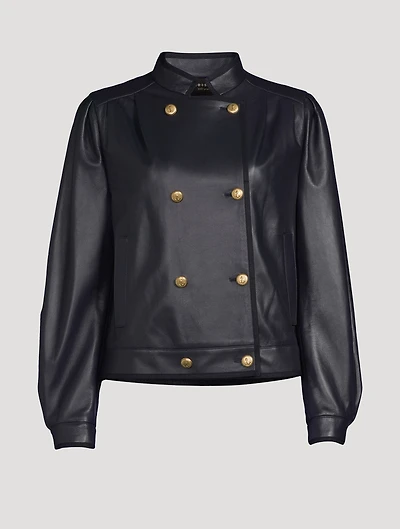 Marissa Double-Breasted Leather Jacket