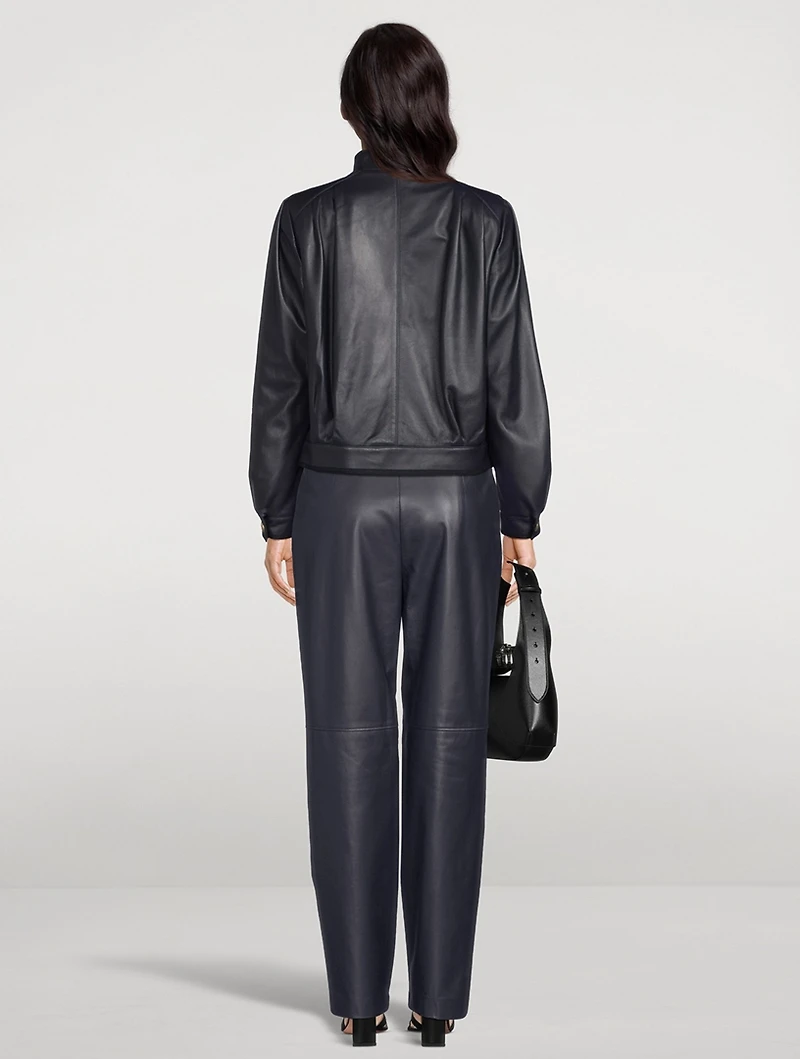 Marissa Double-Breasted Leather Jacket