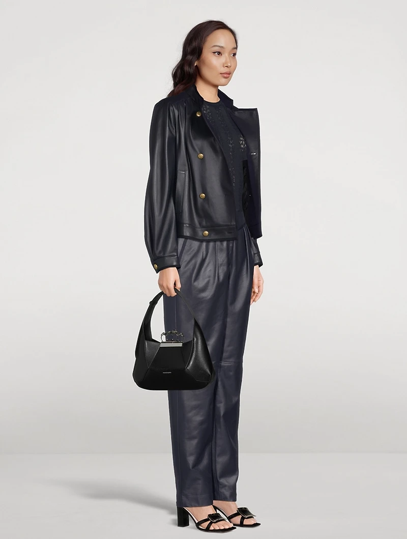 Marissa Double-Breasted Leather Jacket