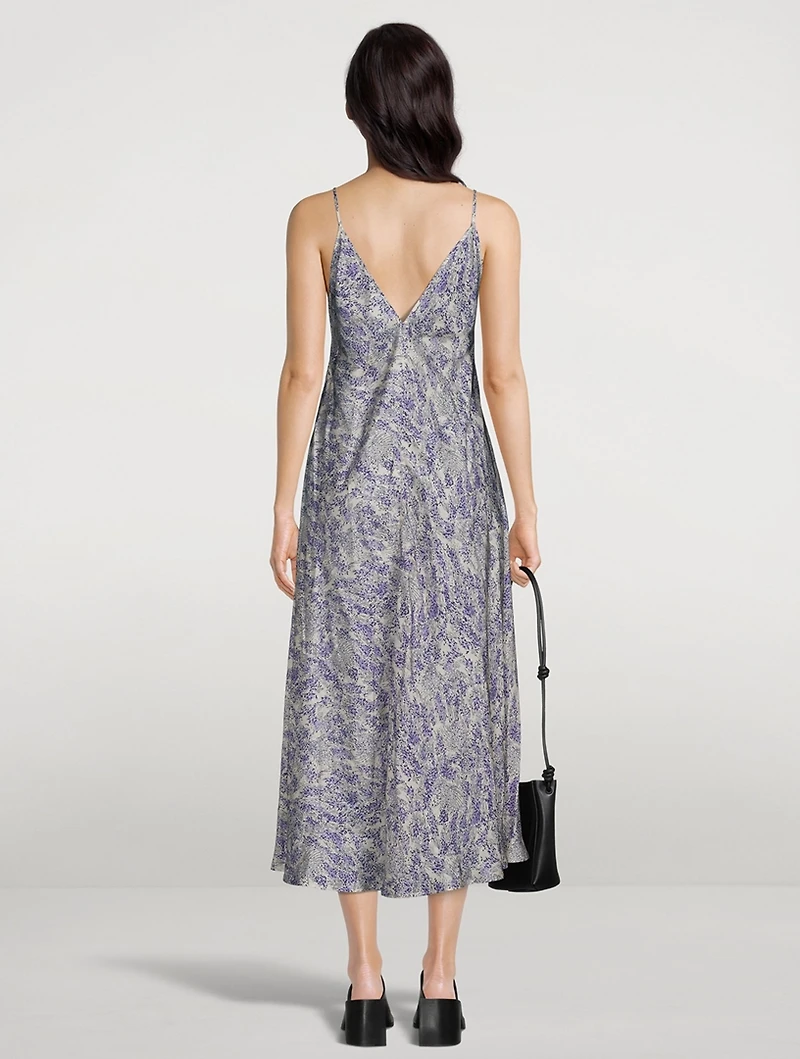 Twill Slip Dress Floral Print