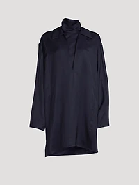 Shirt Dress With Removable Turtleneck Collar