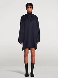 Shirt Dress With Removable Turtleneck Collar