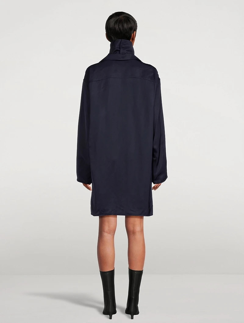 Shirt Dress With Removable Turtleneck Collar