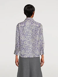 Silk-Blend Shirt Floral Print