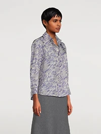 Silk-Blend Shirt Floral Print