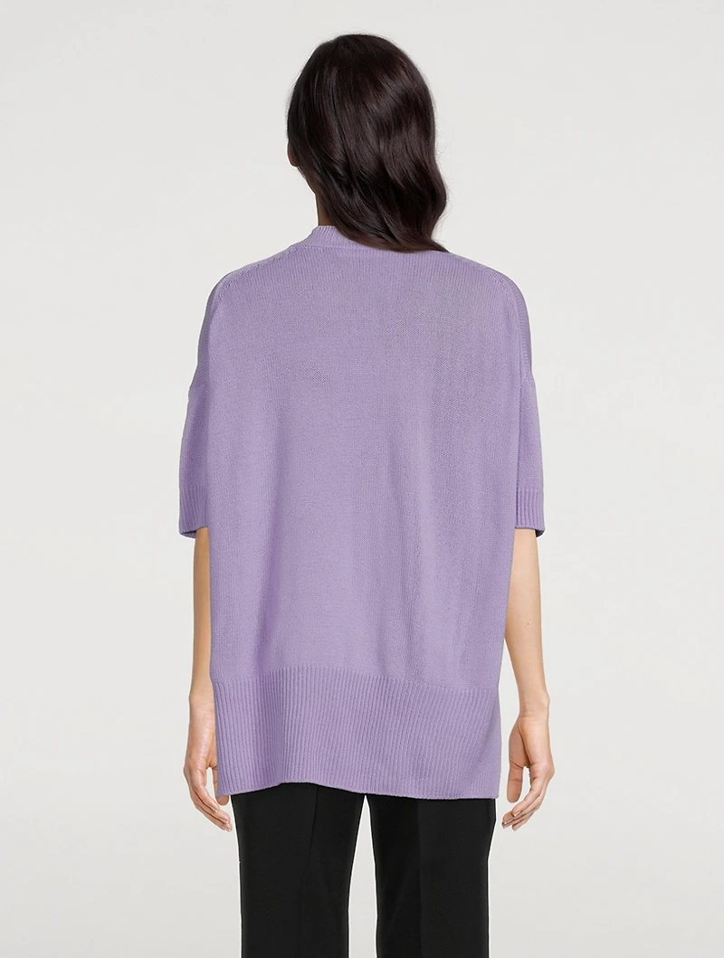 Short-Sleeve Cashmere Sweater