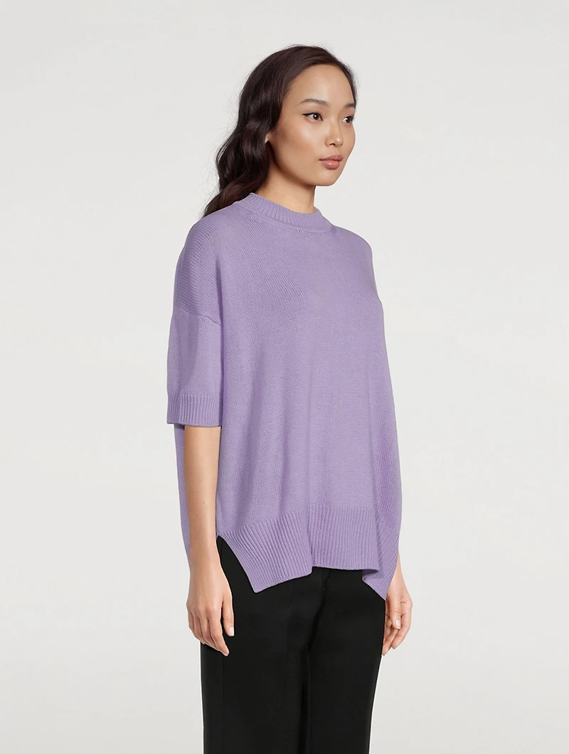 Short-Sleeve Cashmere Sweater