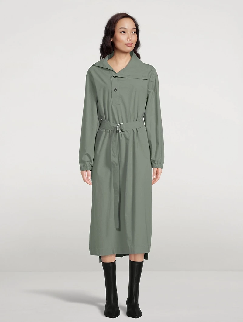 Belted Cotton Shirt Dress