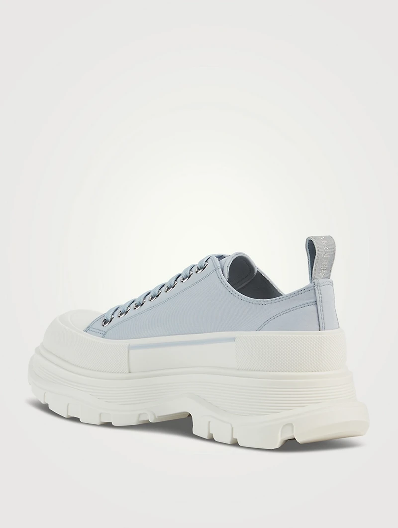 Tread Slick Canvas Platform Sneakers Graffiti Print