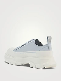 Tread Slick Canvas Platform Sneakers Graffiti Print