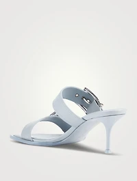 Punk Double Buckle Leather Mules