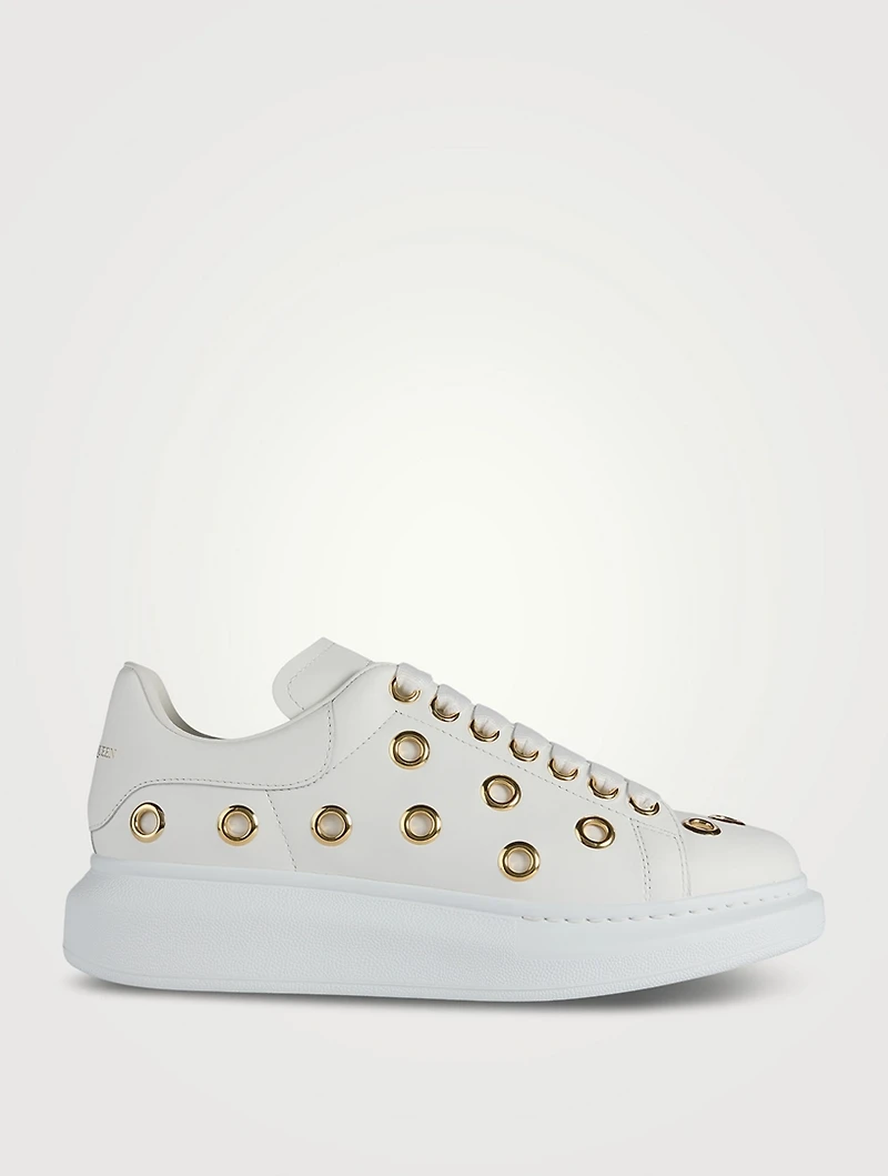 Oversized Eyelet Leather Sneakers