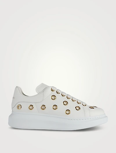 Oversized Eyelet Leather Sneakers