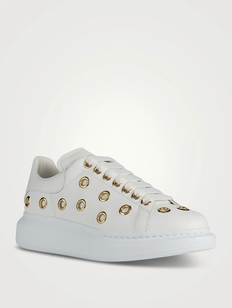 Oversized Eyelet Leather Sneakers