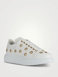Oversized Eyelet Leather Sneakers