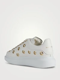 Oversized Eyelet Leather Sneakers