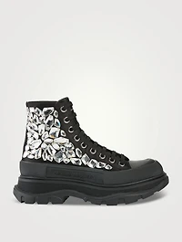 Tread Slick Crystal Shard Satin Boots