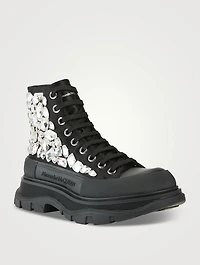 Tread Slick Crystal Shard Satin Boots