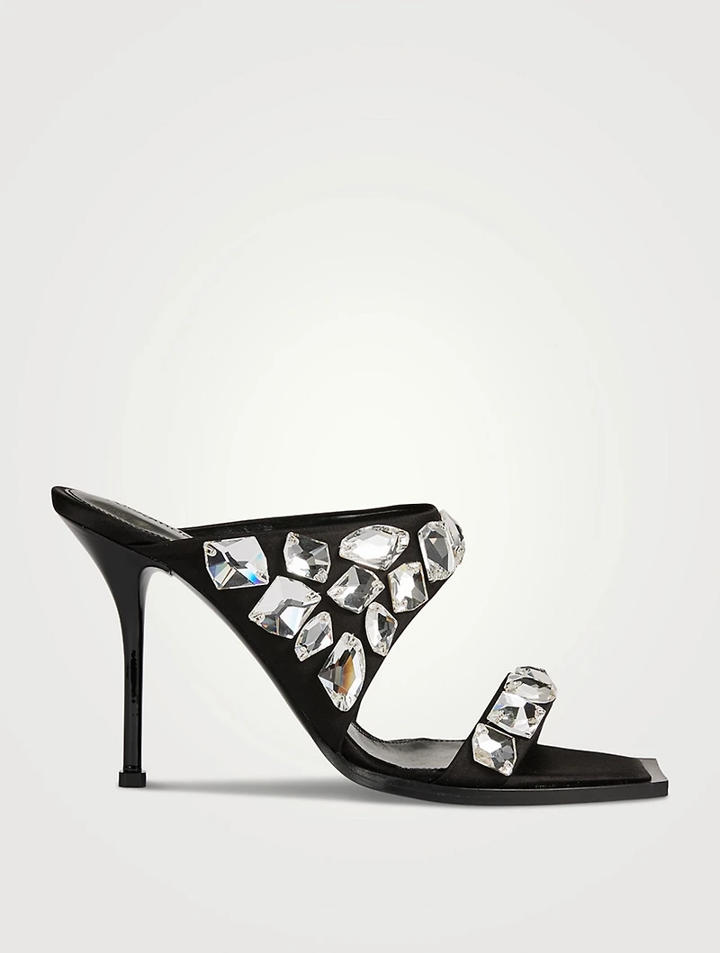 Punk Crystal Shard Satin Mules