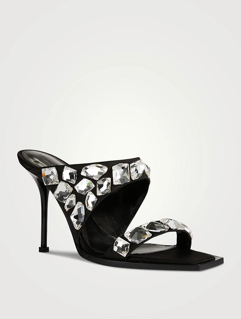 Punk Crystal Shard Satin Mules