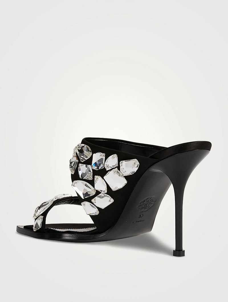 Punk Crystal Shard Satin Mules